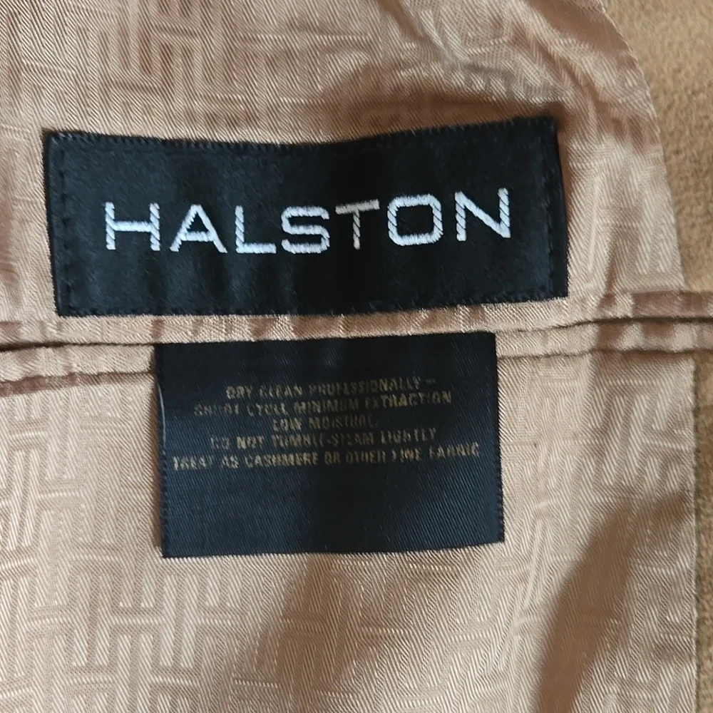 Halston Camel Tan Suede Men's Blazer Jacket